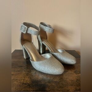 Gold Sparkle Chunky Heels